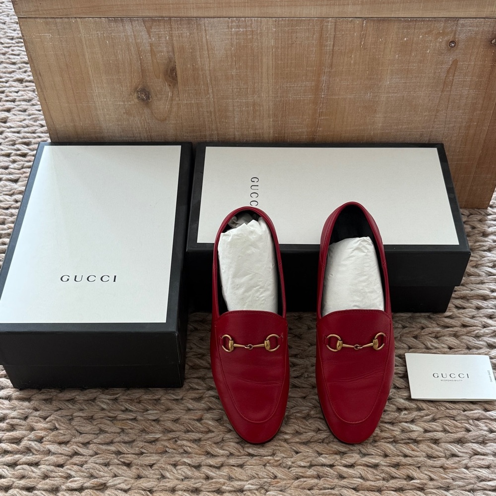 Gucci Red Slip-On Loafers